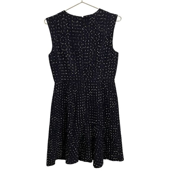 J. Crew A-line Dress in Spotted Tweed Blue White Cap Sleeves Size 6 NWT - Picture 5 of 9
